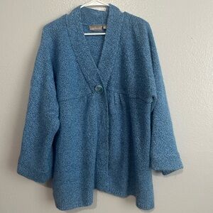 3 Xl -Blue Knit Cardigan with Button Detail croft & Barrón